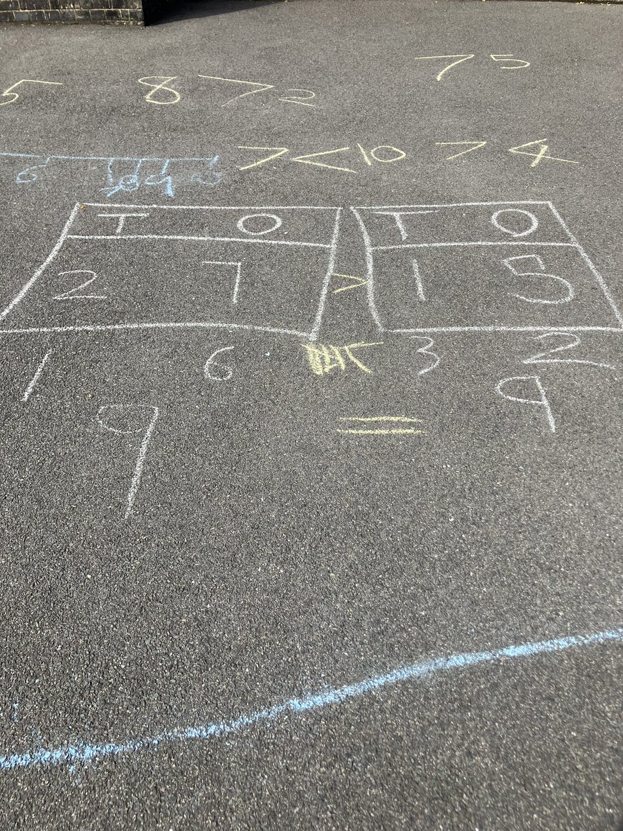 latimerprimary's tweet image. More amazing outdoor maths learning from class AB. The children love being outside and showing their knowledge of greater than, less than and equal to. #classAB #Latimermaths