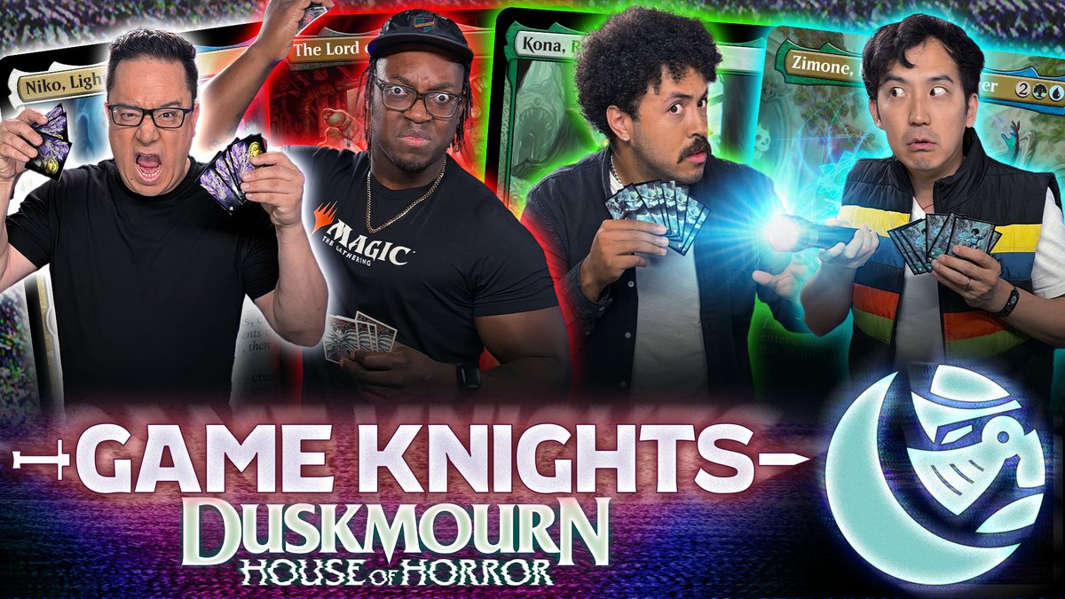 commandcast's tweet photo. You know that spooky house up on the hill? They say it's where three innocent souls died… playing Commander on #GameKnights!

@jarvis & @IfyNwadiwe are here to face their fears (and the new cards from #MTGDuskmourn) in our most horrifying episode ever. But who will be the last survivor? 

Watch and find out:
https://t.co/gA7tovlCuc
