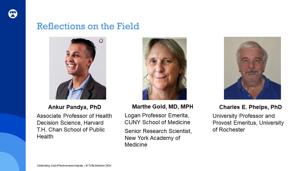 CEVR (@tuftscevr) on Twitter photo The 2nd panel at 10/26 Tufts-CEVR / Duke Margolis symposium will feature reflections on CEA from three luminaries: <a href="/AnkurFactorial/">Ankur Pandya</a>, Marthe Gold, and Charles Phelps.
Register now:
In Person: eventbrite.com/e/tufts-cevrdu…
Webinar: wellforce.zoom.us/webinar/regist… The 2nd panel at 10/26 Tufts-CEVR / Duke Margolis symposium will feature reflections on CEA from three luminaries: <a href="/AnkurFactorial/">Ankur Pandya</a>, Marthe Gold, and Charles Phelps.
Register now:
In Person: eventbrite.com/e/tufts-cevrdu…
Webinar: wellforce.zoom.us/webinar/regist…