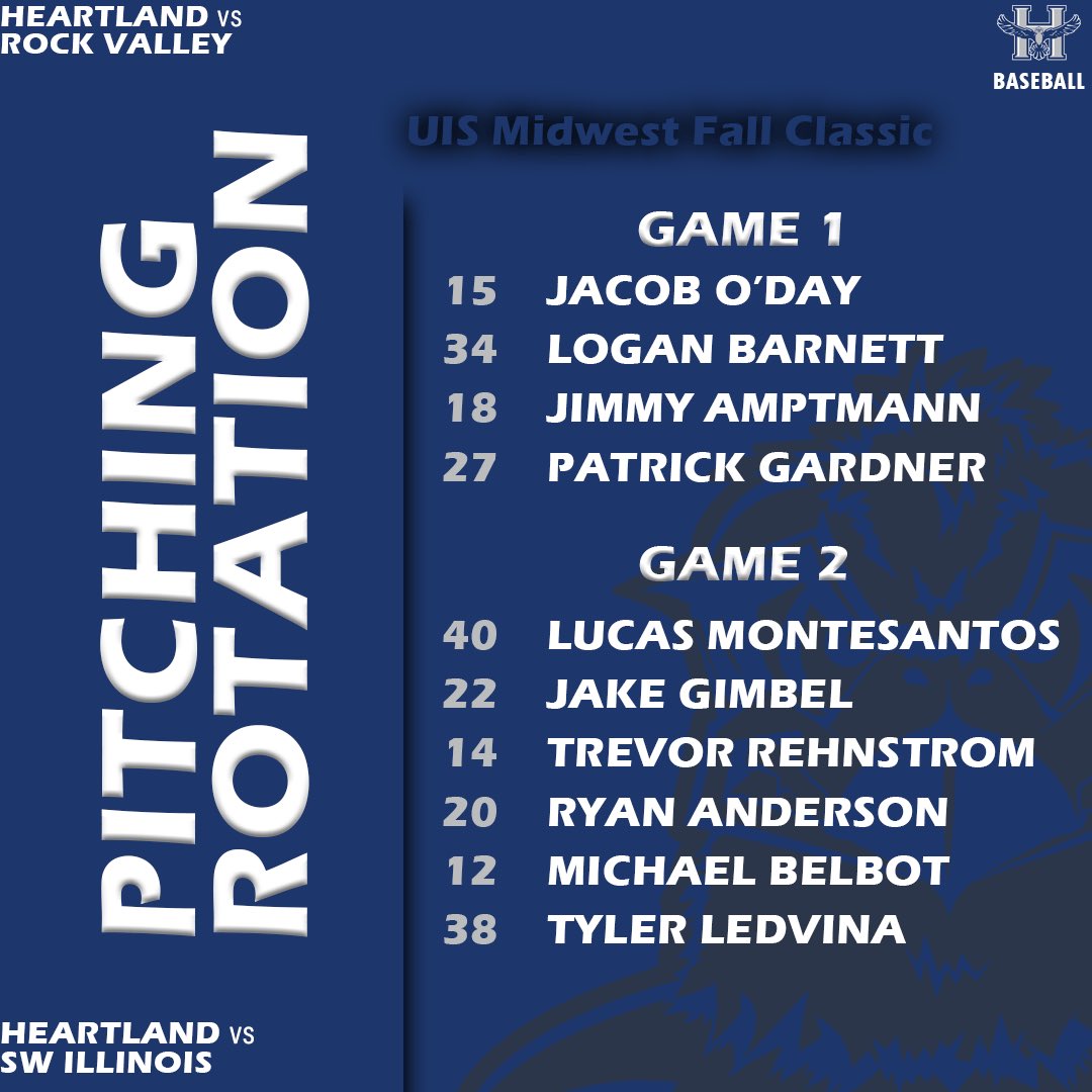 Rotation set for this weekend! See everyone Saturday! <a href="/MidwestClassic/">Midwest Fall Classic</a>