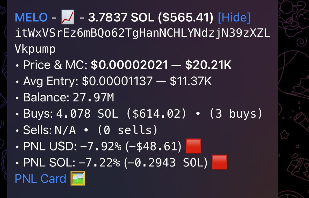 PropsyProps's tweet photo. I think I have just been shilled with another 1000x coin $MELO do not fade this if you already fade my call on $rocky 

itWxVSrEz6mBQo62TgHanNCHLYNdzjN39zXZLVkpump

BUY https://t.co/hI5c2GdkRy