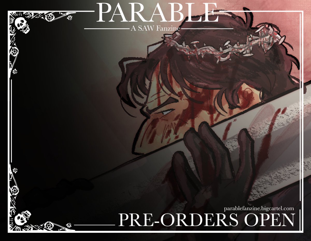 felix (@saintjarna) on Twitter photo Pre-orders for <a href="/parablesawzine/">Parable: A Saw Zine COMPLETE</a> are open!! All proceeds will go towards Careforgaza, so consider grabbing a bundle! Many talented creators collaborated on this❣️Heres a preview of my piece, preorders will receive extra goodies including a sticker i made :) Pre-orders for <a href="/parablesawzine/">Parable: A Saw Zine COMPLETE</a> are open!! All proceeds will go towards Careforgaza, so consider grabbing a bundle! Many talented creators collaborated on this❣️Heres a preview of my piece, preorders will receive extra goodies including a sticker i made :)