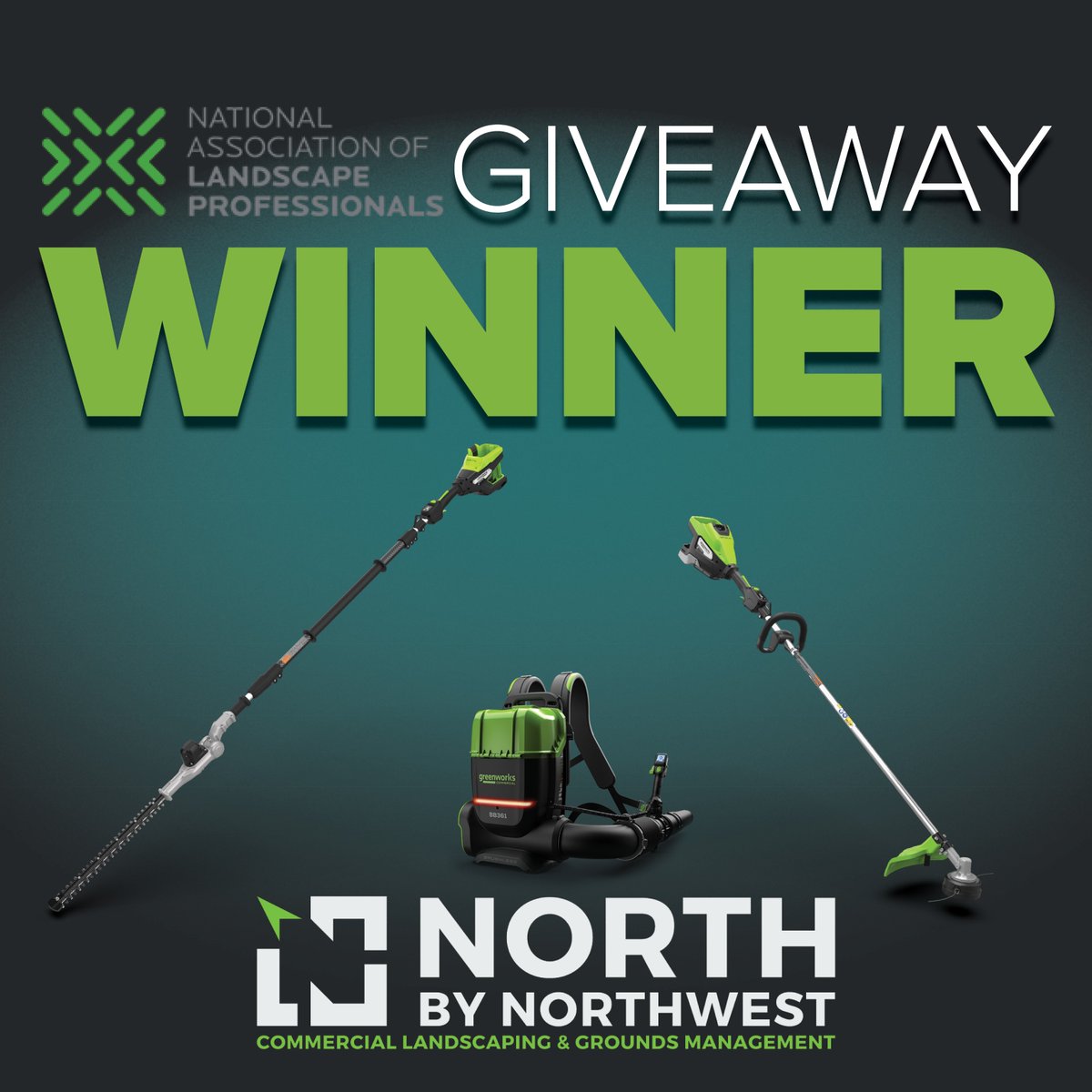 Congratulations to the winner of our giveaway at NALP’s Field Trip North by Northwest Commercial Landscaping &amp; Grounds Management!!! 

Huge shoutout to NALP for putting on yet again another great event.

#greenworkscommercial #productivitypoweredbygreenworkscommercial