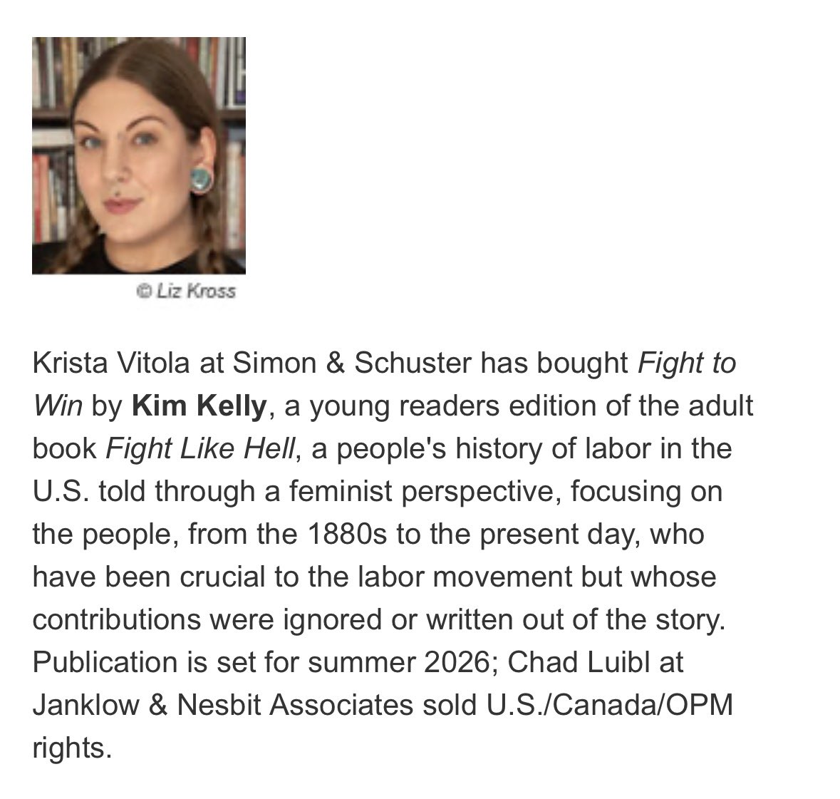 Announcing ‘FIGHT TO WIN,’ the young readers edition of my book ‘FIGHT LIKE HELL’! It focuses on 21 labor organizers, union leaders, and everyday workers who changed the world for the better. I can’t wait to share these stories with the next generation of troublemakers 🔥