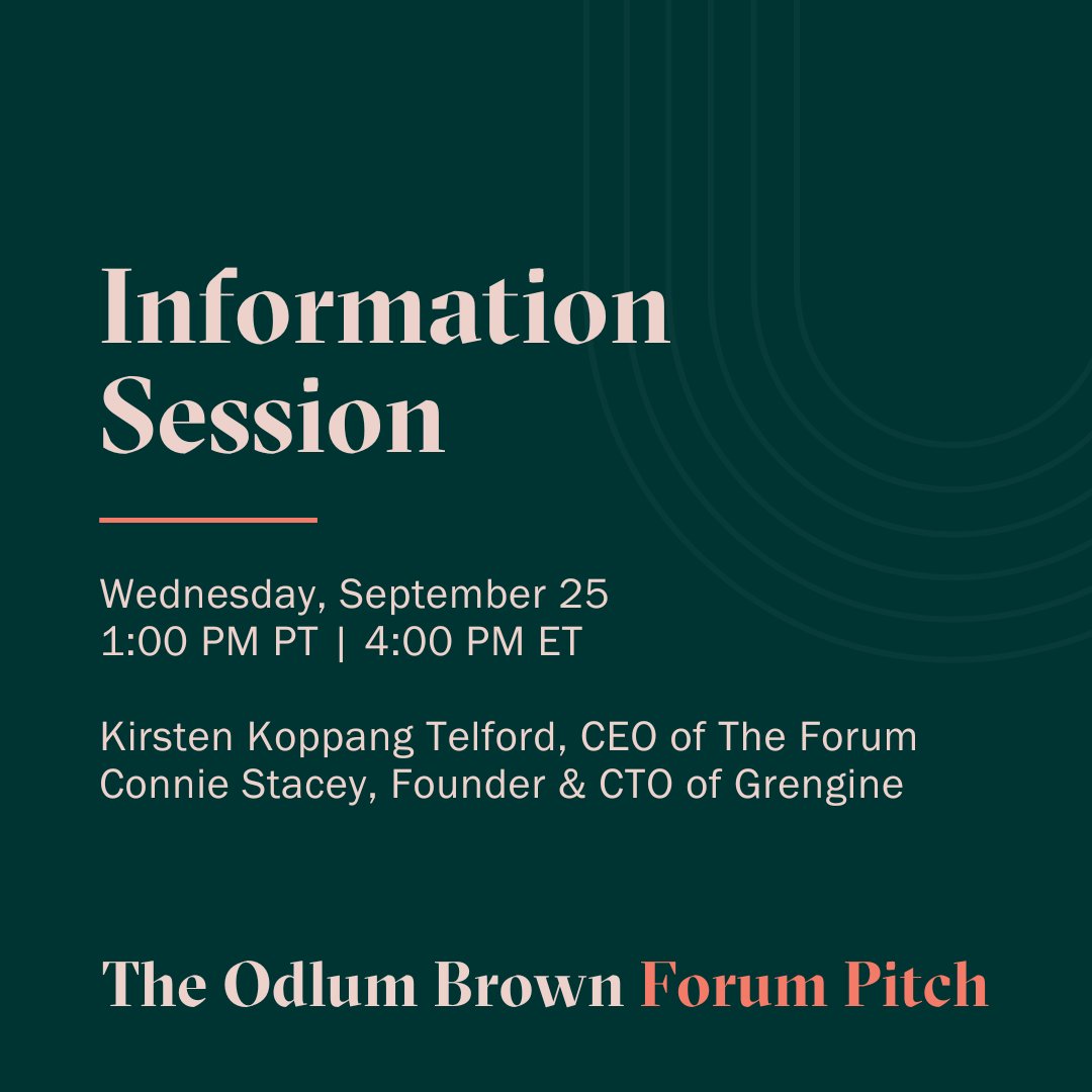 Interested in learning more about The Odlum Brown Forum Pitch? Join our virtual Information Session later today! 

RSVP: evt.to/egaeehamw