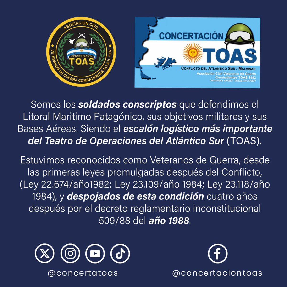 <a href="/ConcertaTOAS/">ConcertaciónT.O.A.S</a> <a href="/DiputadosAR/">Diputados Argentina</a> <a href="/SenadoArgentina/">Senado Argentina</a> #NoTodoPasoEnMalvinas
#LeyTOASya