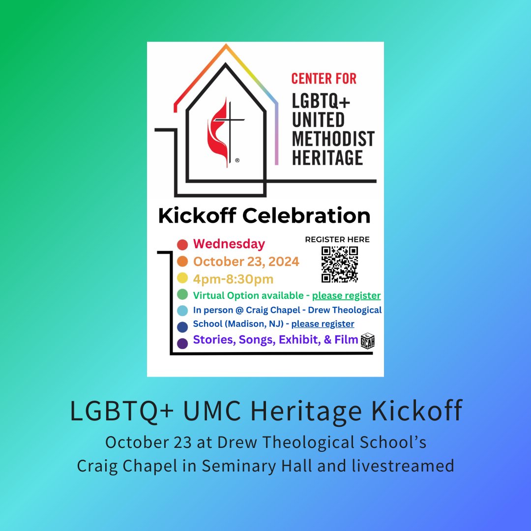 #DrewTheo is proud to be the home of the United Methodist Church's General Commission on Archives and History. Next month, GCAH will have a kickoff celebration for the Center for LGBTQ+ United Methodist Heritage!
docs.google.com/forms/d/e/1FAI…