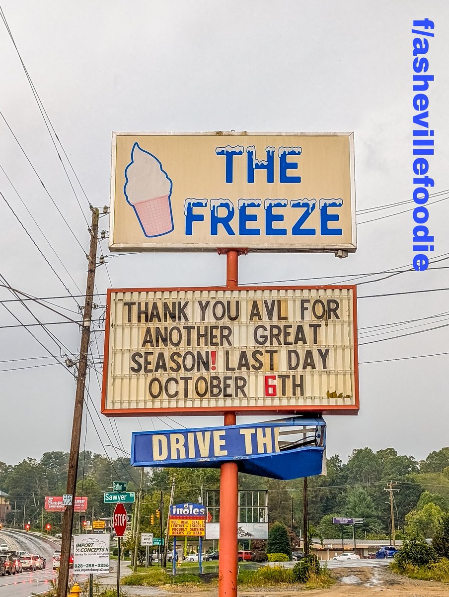 AshevilleFoodie's tweet image. The last day of the 2024 season for The Freeze Ice Cream in West Asheville is October 6th. #ashevillefoodie #avleat #avleats #icecream #asheville