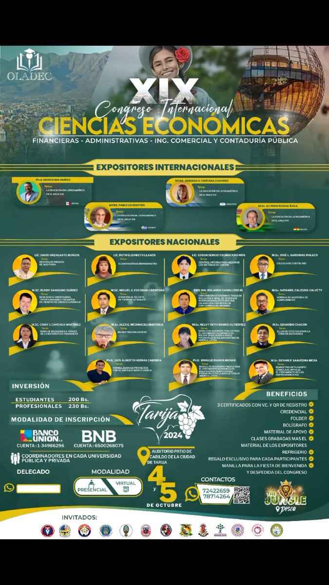 herbasluisalber's tweet photo. Muy agradecido de contar con la oportunidad de transmitir mis conocimientos para beneficio de las futuras generaciones y aportar en el XIX Congreso Internacional de Ciencias Economicas. #juntosporlamejoracontinua https://t.co/NaaCWRLtkQ