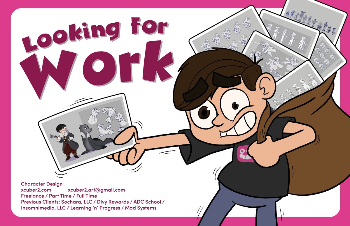 XCuber2's tweet image. Heyo!
I  find myself in rather urgent need of finding my next work opportunity. I would greatly appreciate passing along my portfolio link to anyone in need of a character designer!
xcuber2.com/character-desi…
#lookingforwork #artistsforhire #animationjobs #characterdesign