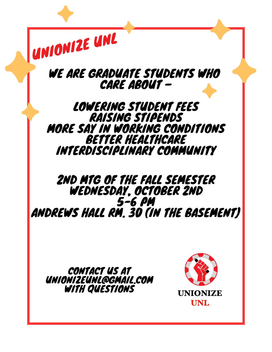 Join us next week Wed, Oct 2 from 5-6 PM in Andrews Hall rm. 30 to practice talking about why we need a union &amp; to sign up to join us in canvassing! ✊