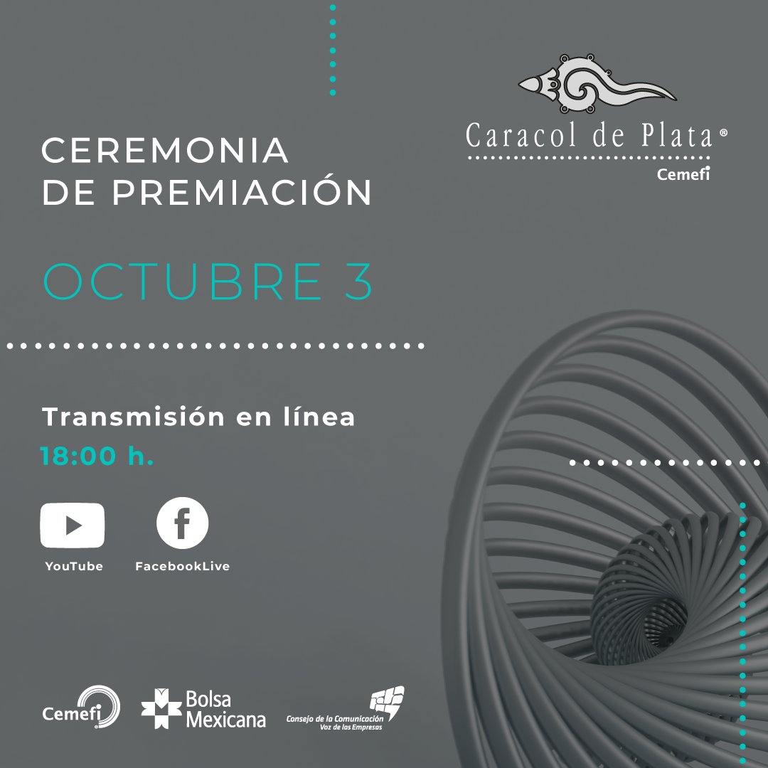🐚 El jueves 3 de octubre a las 18:00h, tienes una cita para conocer los mejores mensajes con impacto social de Iberoamérica que serán reconocidos con el <a href="/caracoldeplata/">Caracol de Plata</a>®. 
📺 Te invitamos a seguir la transmisión a través de nuestro canal en #YouTube: youtube.com/@caracoldeplata