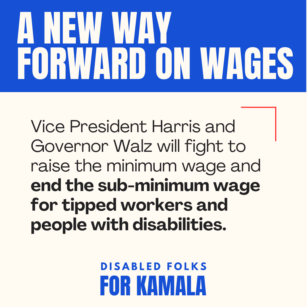 Disabled4Kamala's tweet photo. .@KamalaHarris & @Tim_Walz just announced their plan for lowering costs and creating economic opportunity for the middle class — INCLUDING for those with disabilities.
#DisabledFolksforKamala #DisabilityVotes #CareCantWait https://t.co/THnW8v8l93