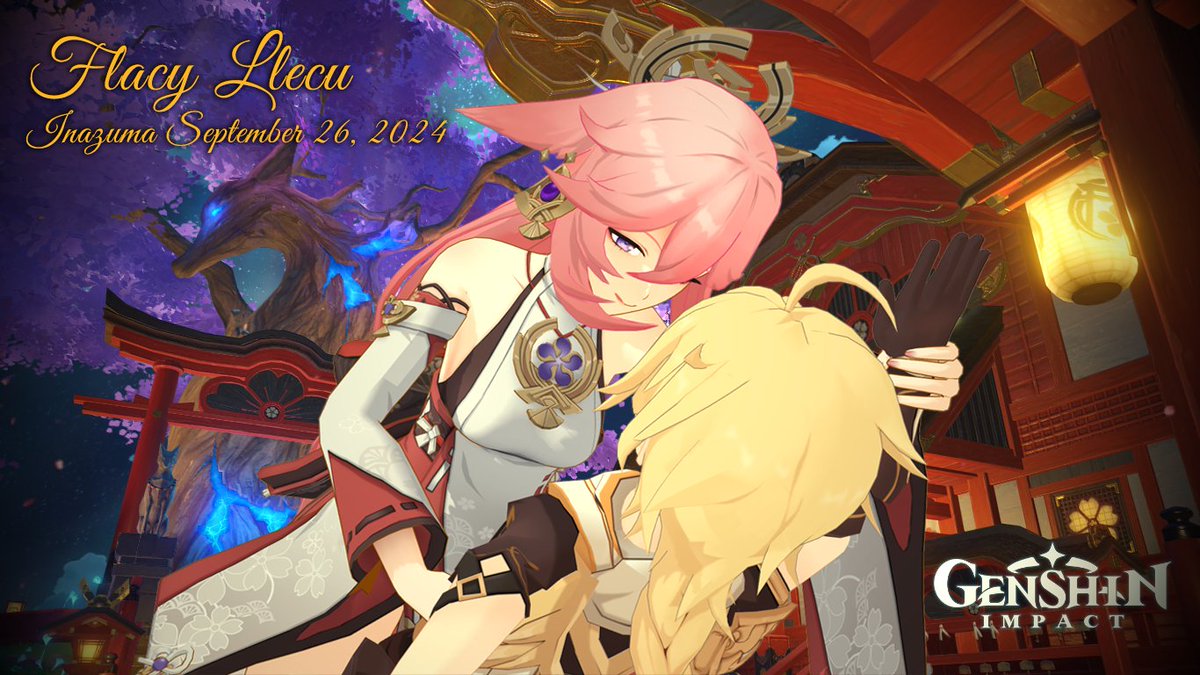 flacyllecu's tweet image. #YaeMiko hold down #Aether to prevent from traveling #YaeTher #SoraYae #FlacyLlecu