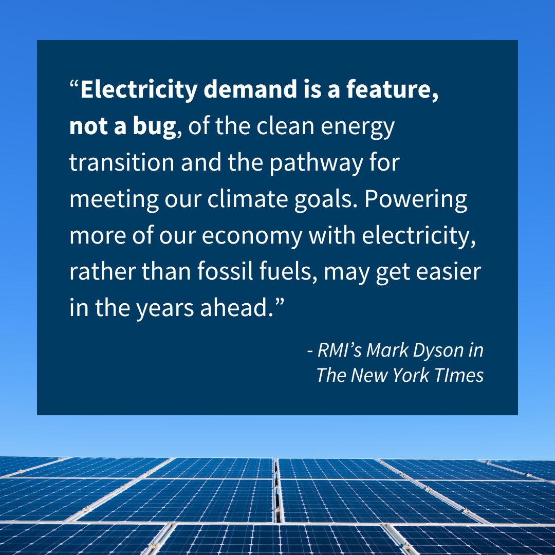 RMI (@rockymtninst) on Twitter photo Rising electricity demand in the U.S. from data centers, manufacturing, and industry can be met by the growth of clean energy, improvements in energy efficiency, and deployment of smarter grid solutions. bit.ly/3zGtgXl
@mehdyson <a href="/nytimes/">The New York Times</a> #ClimateWeekNYC Rising electricity demand in the U.S. from data centers, manufacturing, and industry can be met by the growth of clean energy, improvements in energy efficiency, and deployment of smarter grid solutions. bit.ly/3zGtgXl
@mehdyson <a href="/nytimes/">The New York Times</a> #ClimateWeekNYC