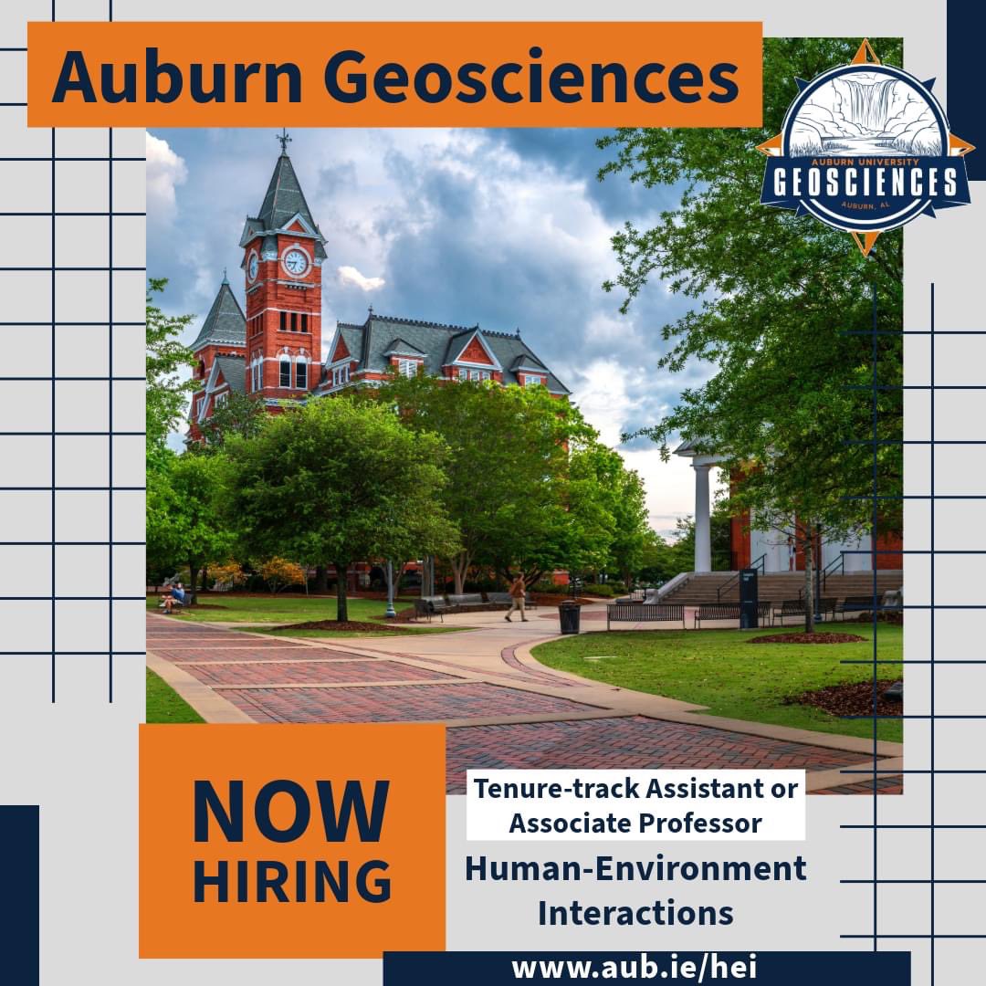 Timothy L. Hawthorne (@timlhawthorne) on Twitter photo We’re hiring more faculty in Auburn University Geosciences Department. 🌎
Come join an innovative department committed to student success, research excellence and the land grant mission of Auburn University. ⬇️
auemployment.com/postings/48898 <a href="/AuburnU/">Auburn University</a> #AuburnGeosciences We’re hiring more faculty in Auburn University Geosciences Department. 🌎
Come join an innovative department committed to student success, research excellence and the land grant mission of Auburn University. ⬇️
auemployment.com/postings/48898 <a href="/AuburnU/">Auburn University</a> #AuburnGeosciences
