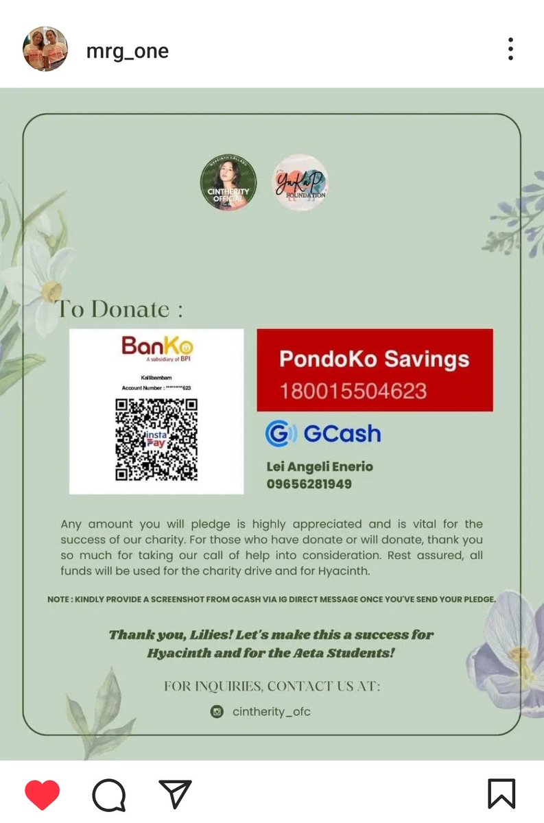 ItGirlHya's tweet photo. tita marge reposted💚 the donation drive is open until october 16, everyone!✨

#HyacinthCallado #AYearOfBloomsWithHyacinth
#HyacinthBloomsAtTwentyOne #AetaCommunity #AetaStudents #CharityPrograms #YakapFoundation https://t.co/7ijnhOWbGd