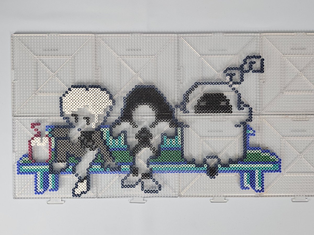 ProcessingPixel's tweet photo. And here's some WIP pictures I took as I filled in sections and got it taped to iron without too much trouble! These larger pieces are always stressful and I don't love the tape method but comes in handy with these! https://t.co/YvcstXKWxn