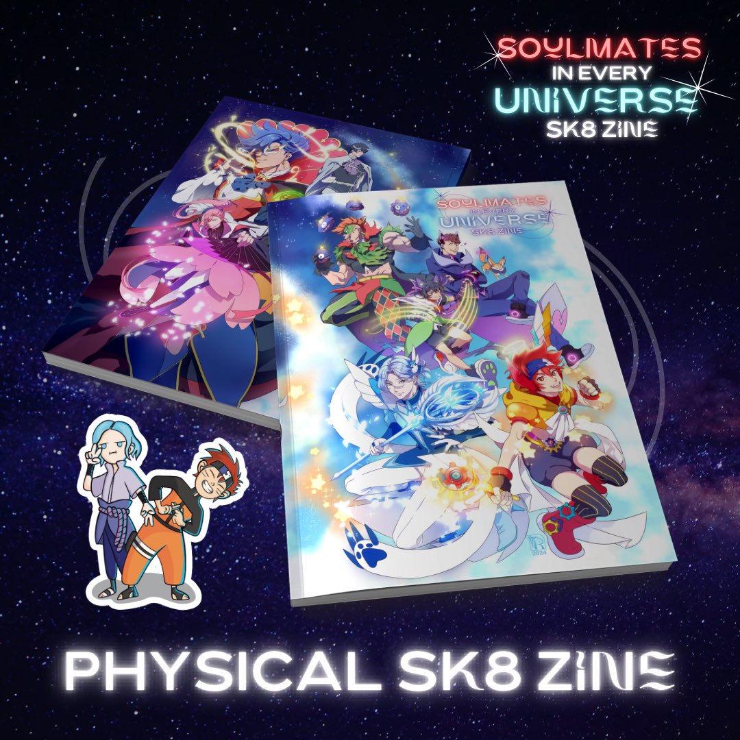 sk8parkdiscord's tweet photo. Guess what!? ‼️Our Soulmates in Every Universe Zine preorders have been EXTENDED‼️ Sk8 fam, you now have until Oct 9th to order a zine and amazing merch if your fave sk8ers 😍 #SK8THEINFINITY 

https://t.co/ZaCcNbQPmz https://t.co/6Y9wHnCLpl