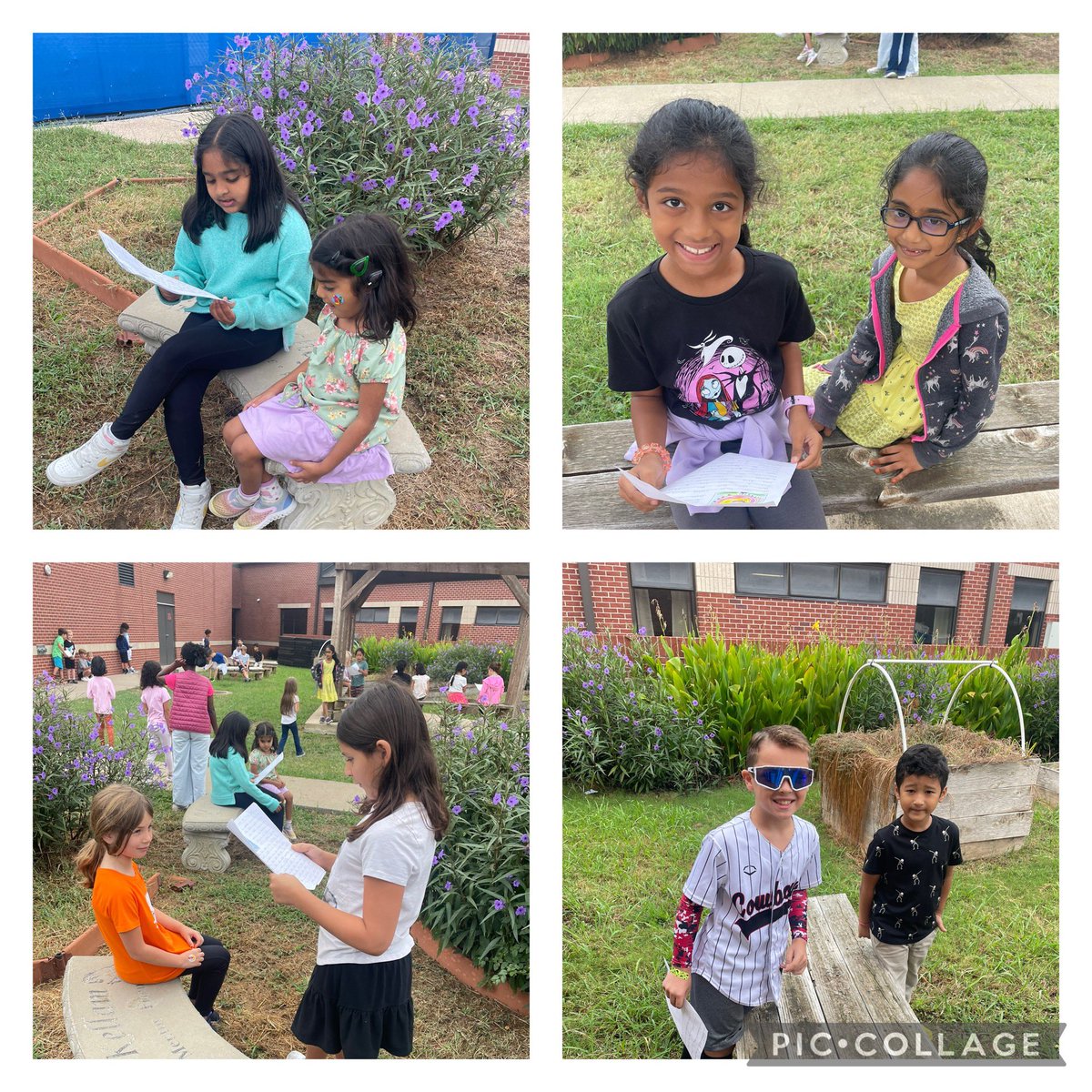 3rd Grade enjoyed sharing our Personal Narratives on this beautiful day! Thank you first grade 🩷@mssmithaustin@AustinElem