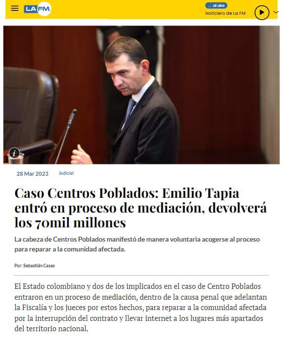 BelnD1az's tweet photo. @ENTERCO El dinero fue recuperado, gracias a la denuncia de Karen Abudinen @karenabudi hasta cuando se les va a decir, las cuentas de centros poblados fueron embargadas y el contrato caducado https://t.co/mCXhJCvNt1