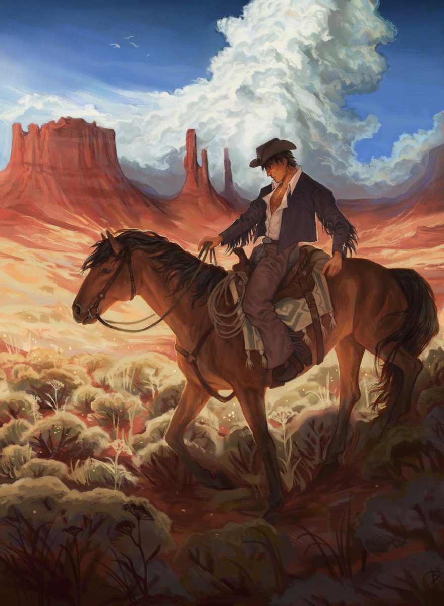 happy wolfwood wednesday! 
a true cowboy in the wild west
#trigun #wolfwood