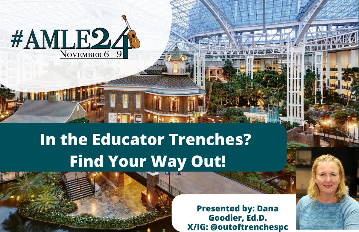 danagoodier's tweet image. Are you registered to attend AMLE's annual conference in Nashville Nov. 6-9? I was there last year and it's a definite recommended #conference for #middlelevel #educators come see my session and register at amle.org #AMLE24 @OutofTrenchespc
