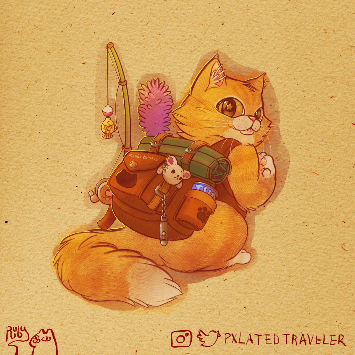 It’s been a while again.
Prompt: Adventure Pack

Inspired by my growing orange boy, Toasty Loaf

#cats #catart #orangecat #illustration