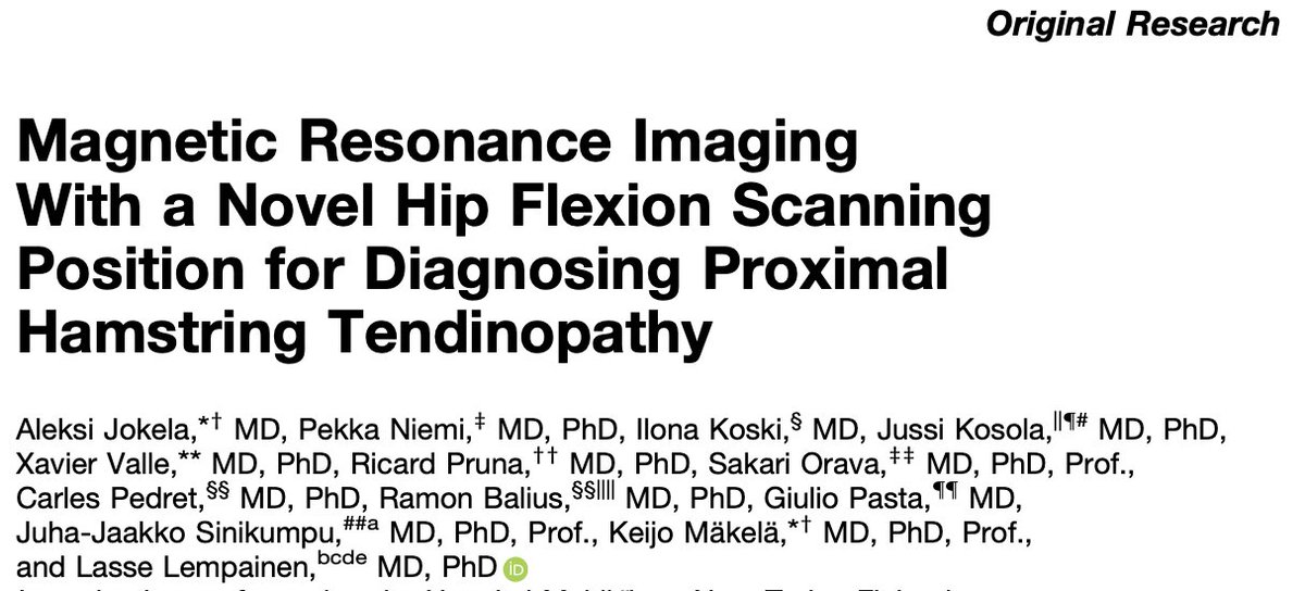 Aleksi Jokela (@draleksijokela) on Twitter photo Published today in <a href="/OJSM_SportsMed/">OJSM_SportsMed</a> ! MRI in hip flexion offers additional value in the diagnosis of proximal hamstring tendinopathy. Thanks for the co-authors <a href="/DocXValle/">Xavier Valle</a> <a href="/PrunaDoc/">Ricard Pruna </a> <a href="/carlespedret/">carlespedret</a> <a href="/Dr_Ramon_Balius/">Ramon Balius</a> and others. Read the article here: journals.sagepub.com/doi/10.1177/23… Published today in <a href="/OJSM_SportsMed/">OJSM_SportsMed</a> ! MRI in hip flexion offers additional value in the diagnosis of proximal hamstring tendinopathy. Thanks for the co-authors <a href="/DocXValle/">Xavier Valle</a> <a href="/PrunaDoc/">Ricard Pruna </a> <a href="/carlespedret/">carlespedret</a> <a href="/Dr_Ramon_Balius/">Ramon Balius</a> and others. Read the article here: journals.sagepub.com/doi/10.1177/23…