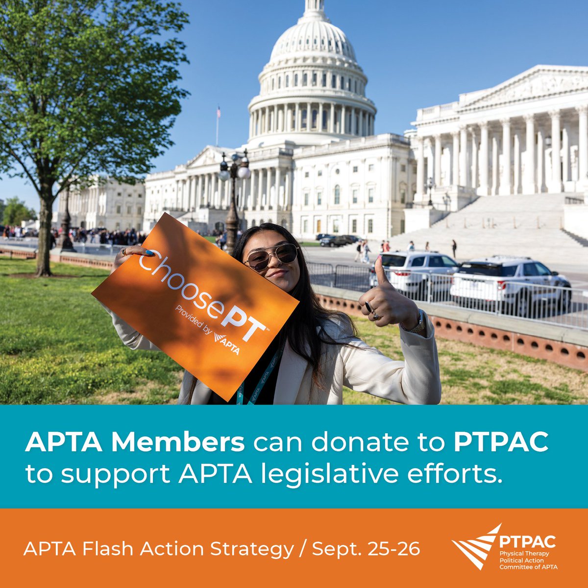 APTAStudents's tweet photo. Ready to make a difference in the profession? APTA members only can donate to @PTPAC to help shape the future of physical therapy. 

Learn more: https://t.co/XKJBhEHfVv

#FAS2024 #PTAdvocacy https://t.co/1d5pvso8w6