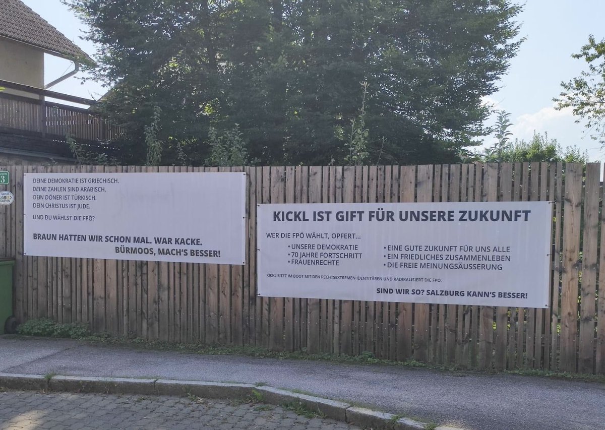 Da hängen meine großartigen Eltern ein Statement gegen rechts an den eigenen Gartenzaun. Die Polizei taucht auf, es gäbe eine Anzeige, sie würden mit dieser Aktion zu „Sachbeschädigung“ auffordern. 4 Wochen später: ring, ring, die Polizei ist da (dieses Mal zu dritt; mein Vater
