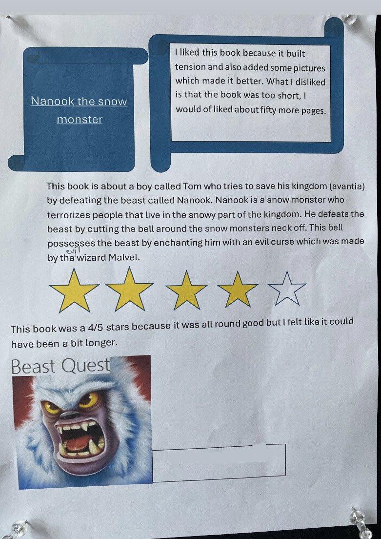 MrNMFL's tweet image. As well as our Eco-Champion of the week, my Y7 form have also begun to produce book reviews for our form wall.

Reading is fundamental, it’s the greatest hobby of all and in 7JMN we are creating a strong culture of reading appreciation.

#Reading #FormTime #ECT