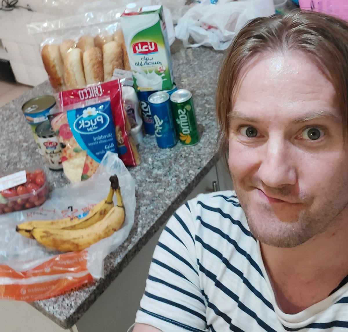 BryanFerriesMN's tweet photo. All this was only 11 JOD (#Jordanian Dinars). Groceries (البقالة) are super cheap! @UMabroad https://t.co/KvJCD5MrXS