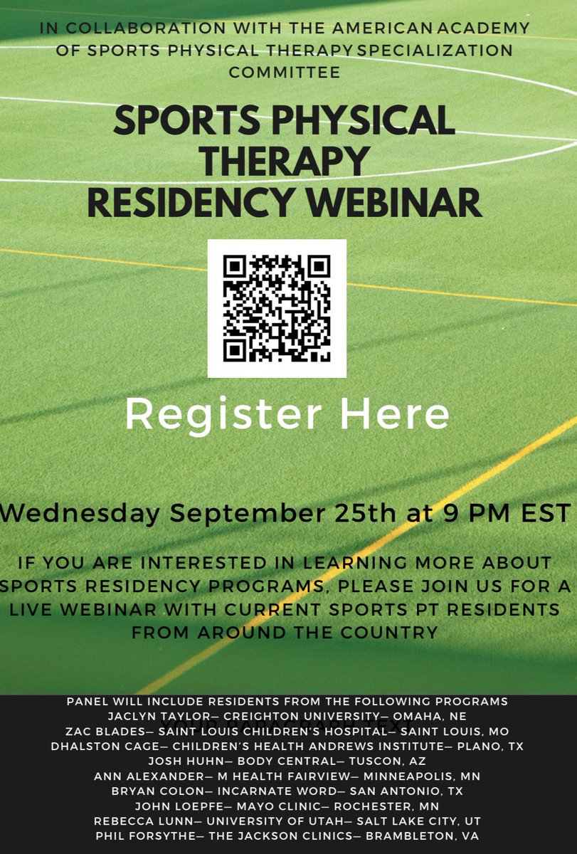 More space added! If you’ve had difficulty registering for the event tonight, please try again! 

learn.sportspt.org/events