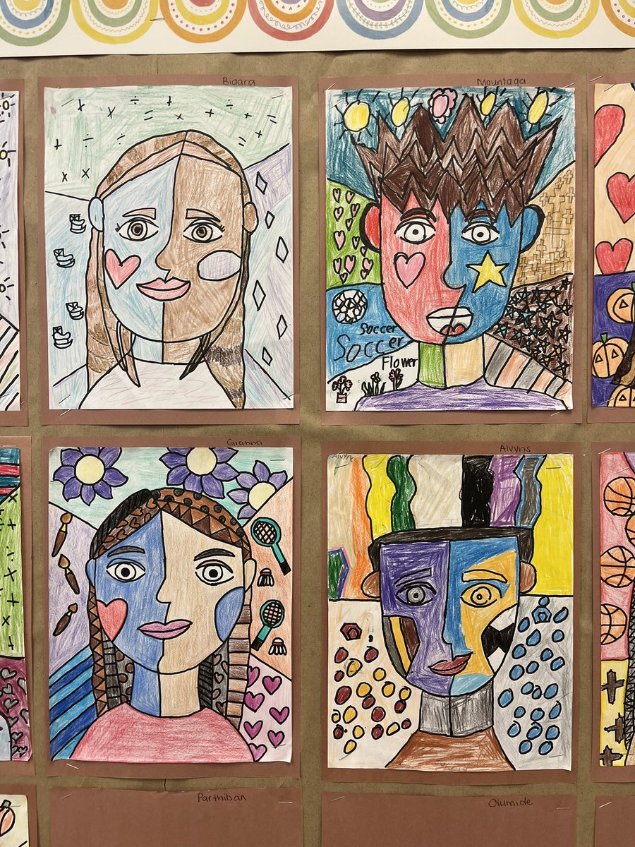 6e autoportraits inspiré par Romero Britto <a href="/StElizabethOCSB/">St. Elizabeth School</a>