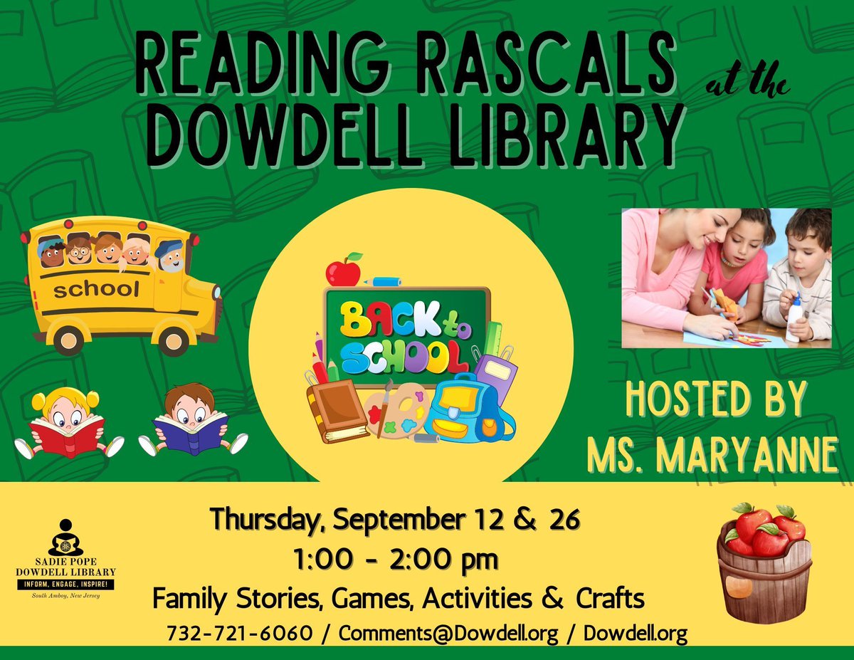 Reading Rascals at Dowdell Library in #SouthAmboyNJ is a delightful experience! Explore the world of #libraries and embrace the joy of reading. #dowdelllibrary #publiclibrary #libraries #libraries #librarylife #librarylove #southamboynj