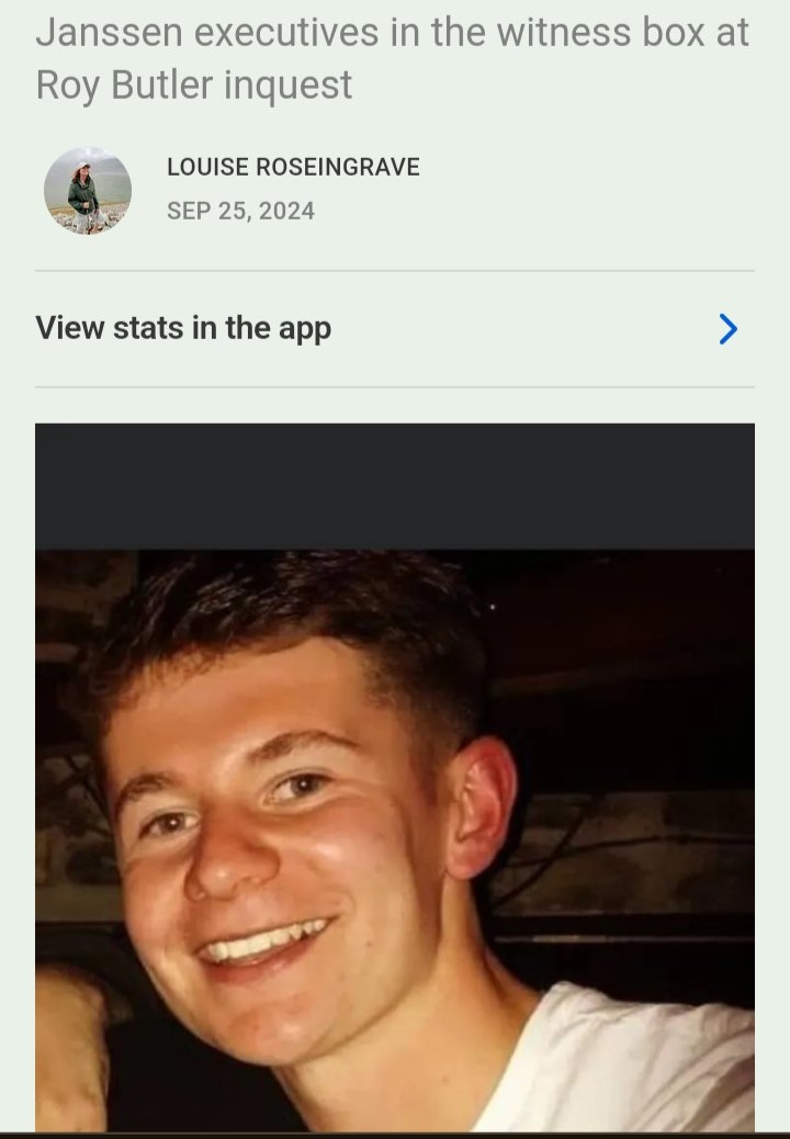 blueskylou's tweet image. Janssen safety monitoring staff don&apos;t know how many people died from jab

Company learned of Roy&apos;s death on social media 

Many deaths post jab &apos;not relevant&apos;

Report from Day 2 of Inquest,
Link in comments