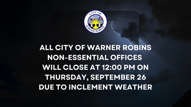 warnerrobinscvb's tweet photo. City of Warner Robins Office Closures https://t.co/PzTzUW6poW https://t.co/cOyCe6729f