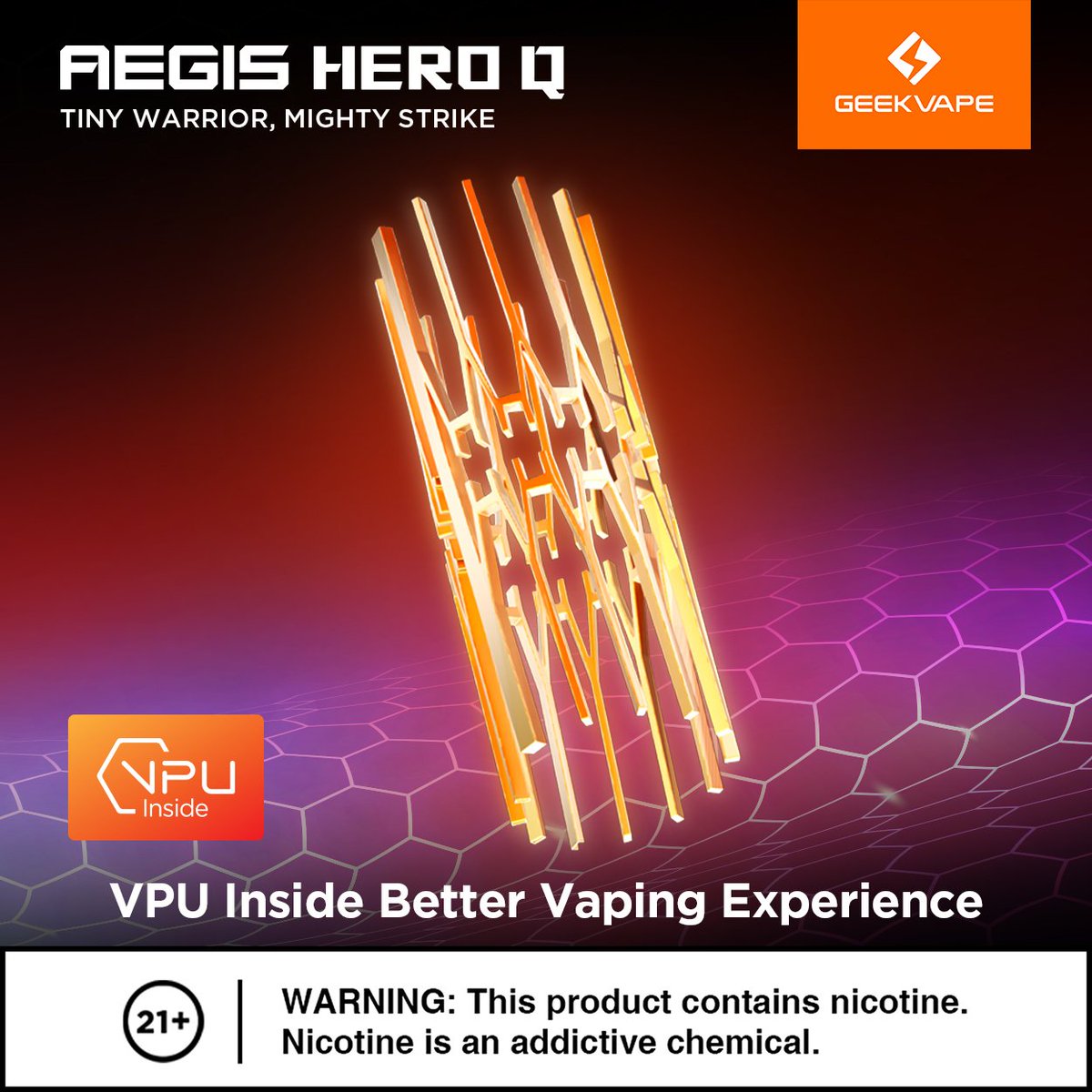 GeekvapeTech's tweet photo. VPU Inside, Better Vaping Experience! ๐
With the advanced VPU technology, you're getting smoother taste, longer lifespan, and a safer vape.What difference do you notice with VPU inside? Comment below! #AEGISHEROQ #Geekvp #Geekvape #HeroQInAction #TinyWarrior https://t.co/5VVpoYkD0Y
