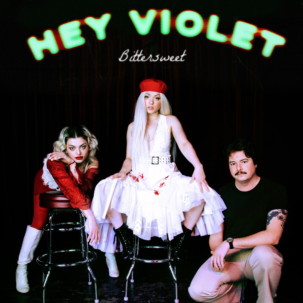 HeyViolet's tweet photo. we’re releasing our last track ever this Friday. it was made especially for you. we hope you love it. pre-save “Bittersweet” now. 🖤

https://t.co/rkOqIqjCE6

Photo by Kaykay. Art by HV. https://t.co/r0WzWKnHeS