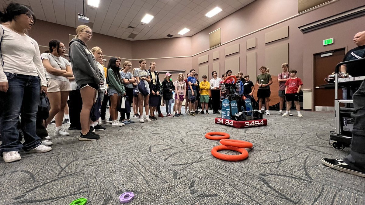 Last week we were able to talk about FIRST, The Quadrangles, and our robot and the technology behind it to 300+ rural high school students attending a Crane STEM Career Fair at Westgate. Afterwards we were able to tour a part of Crane Naval Base where one of our mentors work!