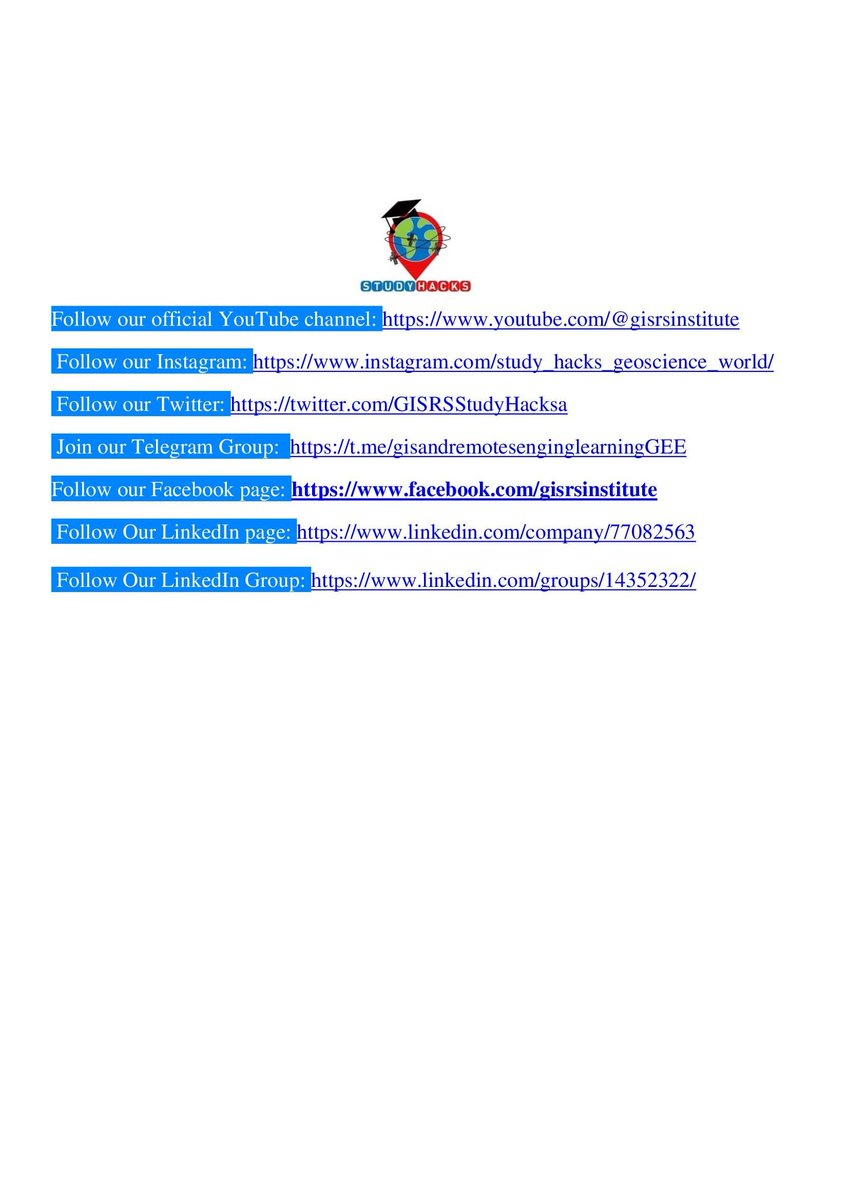 GISRSStudyHacks's tweet image. Google Earth Engine (GEE) with the Python API for Machine Learning (ML) and Deep Learning (DL)
Tutorial Link: youtube.com/live/BFJWvlr2A…
Course Info: studyhacksgeospatial.com/google-earth-e…

#GoogleEarthEngine #PythonAPI #MachineLearning #DeepLearning #GeospatialAnalysis #RemoteSensing