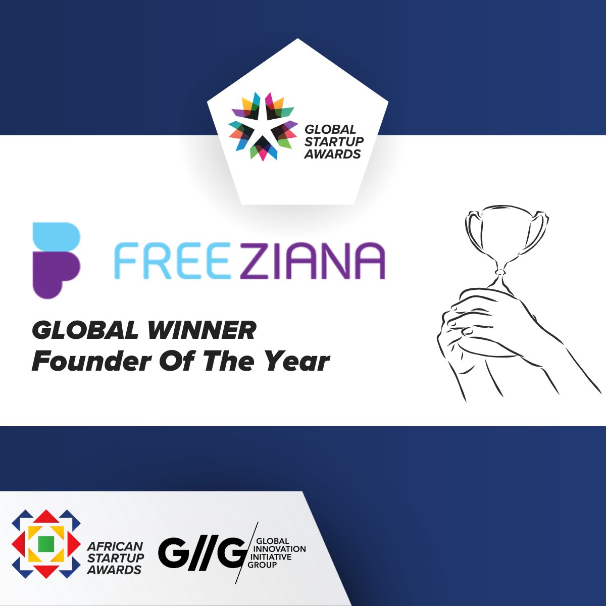 AfricanGSAwards's tweet image. 🎉 A massive congratulations to Freeziana from Egypt and its visionary founder, Hadeer Shalaby, for being officially crowned the Global Startup Awards Winner for Founder of the Year at the GSA Grand Finale