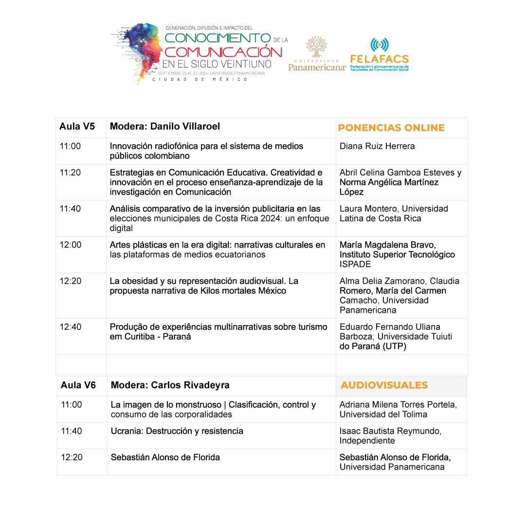 Hoy tuve el gusto de presentar mi ponencia "Artes plásticas en la era digital: narrativas culturales en las plataformas de medios ecuatorianos" en el Encuentro Regional FELAFACS 2024, celebrado en la Universidad Panamericana, México 🇲🇽 
<a href="/FelafacsOficial/">Felafacs_oficial</a> <a href="/TecnologIspade/">Instituto ISPADE</a>