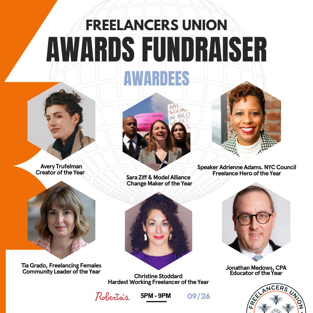 Freelancers Union (@freelancersu) on Twitter photo Congratulations to all the winners of our Freelance Awards! We are so excited to present our honorees with these awards at our celebration and fundraiser event tomorrow night at <a href="/RobertasPizza/">Roberta's Pizza</a> ! Congratulations to all the winners of our Freelance Awards! We are so excited to present our honorees with these awards at our celebration and fundraiser event tomorrow night at <a href="/RobertasPizza/">Roberta's Pizza</a> !