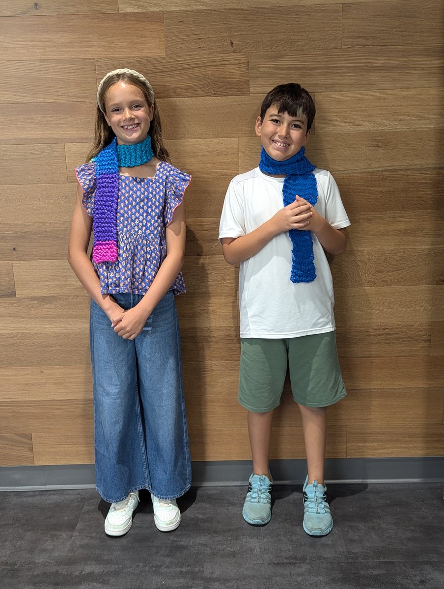 4th grade Nifty Knitters modeling their beautiful creations! <a href="/IHElementary/">IHElementary</a>