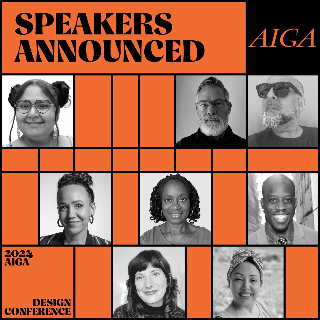 AIGAdesign's tweet photo. 🗣️ #AIGADesignConf News: Introducing our latest group of accomplished speakers, ready to share their unique insights and fresh perspectives on a wide range of exciting design topics! Event: October 10-12. ⏱ Ticket deadline: October 8—don’t miss your chance!! https://t.co/7N221hOqhT
