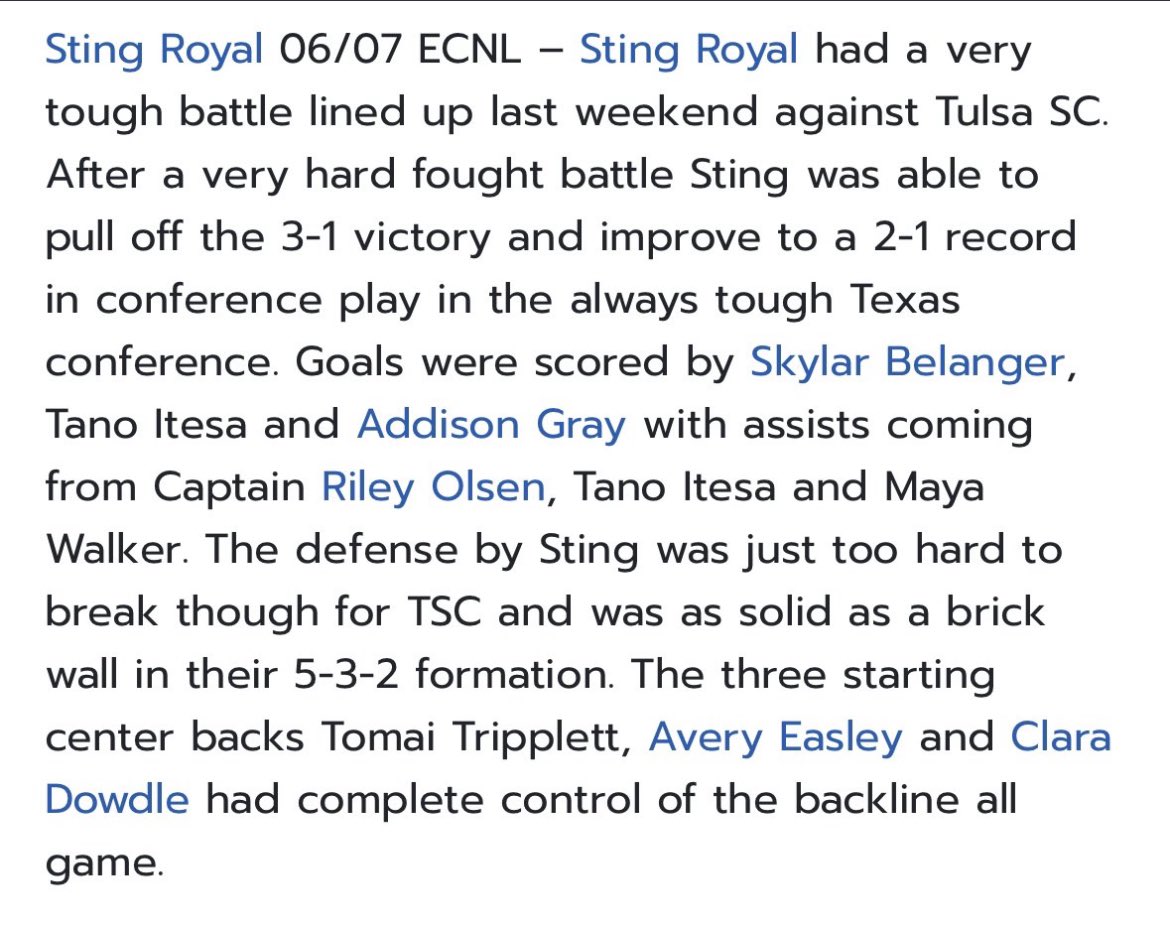 Sting Royal 07/06G ECNL tweet media