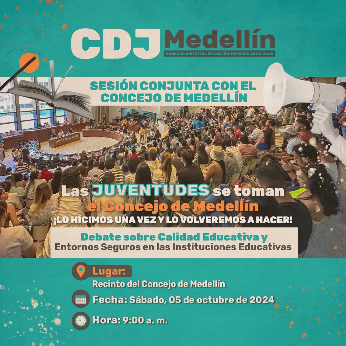 cdjmedoficial's tweet photo. 🤔¿Tu colegio está pasando por algún problema de infraestructura educativa, notas inconsistencias con el programa de alimentación escolar, sientes que el colegio no es un espacio seguro para el desarrollo de tu crecimiento y aprendizaje? https://t.co/tBAf7t2QHq