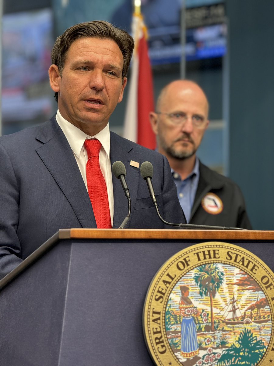 Speaking now <a href="/GovRonDeSantis/">Ron DeSantis</a> at the emergency operations center ahead of Helene. <a href="/weatherchannel/">The Weather Channel</a>